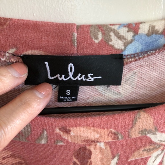 Lulu’s crop foral top front tie Pink S - Picture 5 of 7